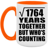 42nd Anniversary Square Root of 1764 Years Who's Counting - 15oz Accent Mug Orange