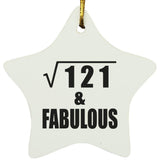 11th Birthday Square Root of 121 & Fabulous - Star Ornament
