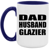 Dad Husband Glazier - 15oz Accent Mug Purple
