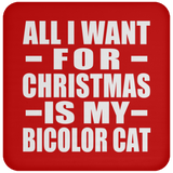 All I Want For Christmas Is My Bicolor Cat - Coaster