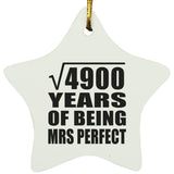 70th Anniversary Square Root of 4900 Years of Mrs Perfect - Star Ornament