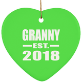 Granny Established EST. 2018 - Heart Ornament