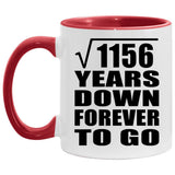 34th Anniversary Square Root of 1156 Years Down Forever To Go - 11oz Accent Mug Red