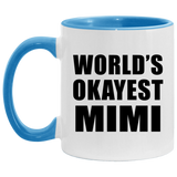 World's Okayest Mimi - 11oz Accent Mug Blue