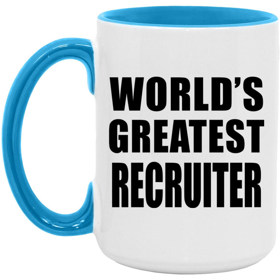 World's Greatest Recruiter - 15oz Accent Mug Blue