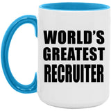 World's Greatest Recruiter - 15oz Accent Mug Blue