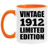 112th Birthday Vintage 1912 Limited Edition - 11oz Accent Mug Orange