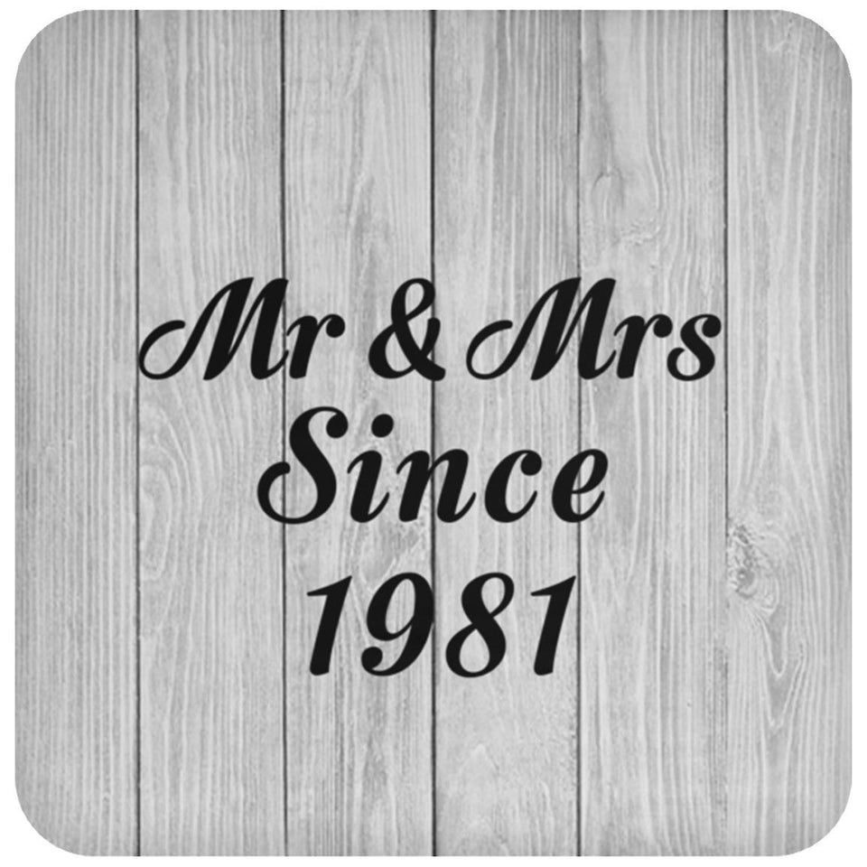 43rd Anniversary Mr & Mrs Since 1981 - Drink Coaster F