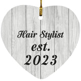 Hair Stylist Established Est. 2023 - Heart Ornament F