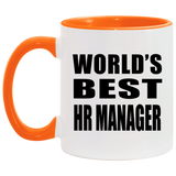 World's Best HR Manager - 11oz Accent Mug Orange