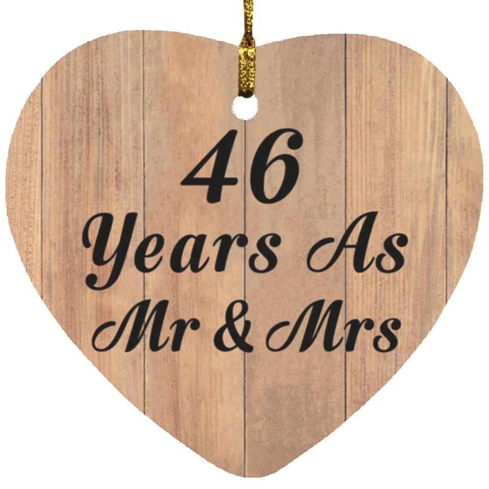 46 Years As Mr & Mrs - Heart Ornament C