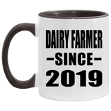 Dairy Farmer Since 2019 - 11oz Accent Mug Black