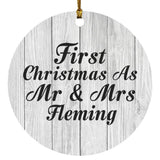 First Christmas As Mr & Mrs Fleming - Circle Ornament F