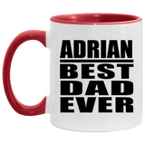Adrian Best Dad Ever - 11oz Accent Mug Red