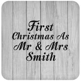 First Christmas As Mr & Mrs Smith - Drink Coaster F