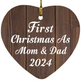 First Christmas As Mom & Dad 2024 - Heart Ornament D