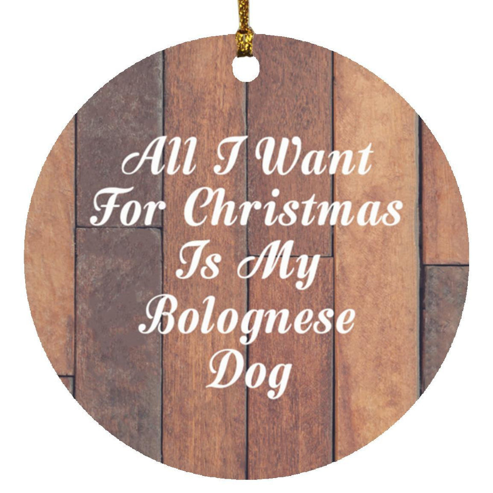 All I Want For Christmas Is My Bolognese Dog - Circle Ornament E