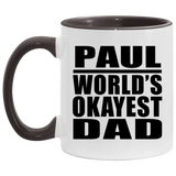 Paul World's Okayest Dad - 11oz Accent Mug Black