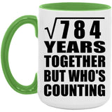 28th Anniversary Square Root of 784 Years Who's Counting - 15oz Accent Mug Green