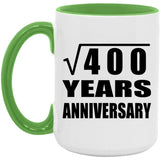 20th Anniversary Square Root of 400 Years Anniversary - 15oz Accent Mug Green