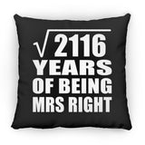 46th Anniversary Square Root of 2116 Years of Being Mrs Right - Throw Pillow Black