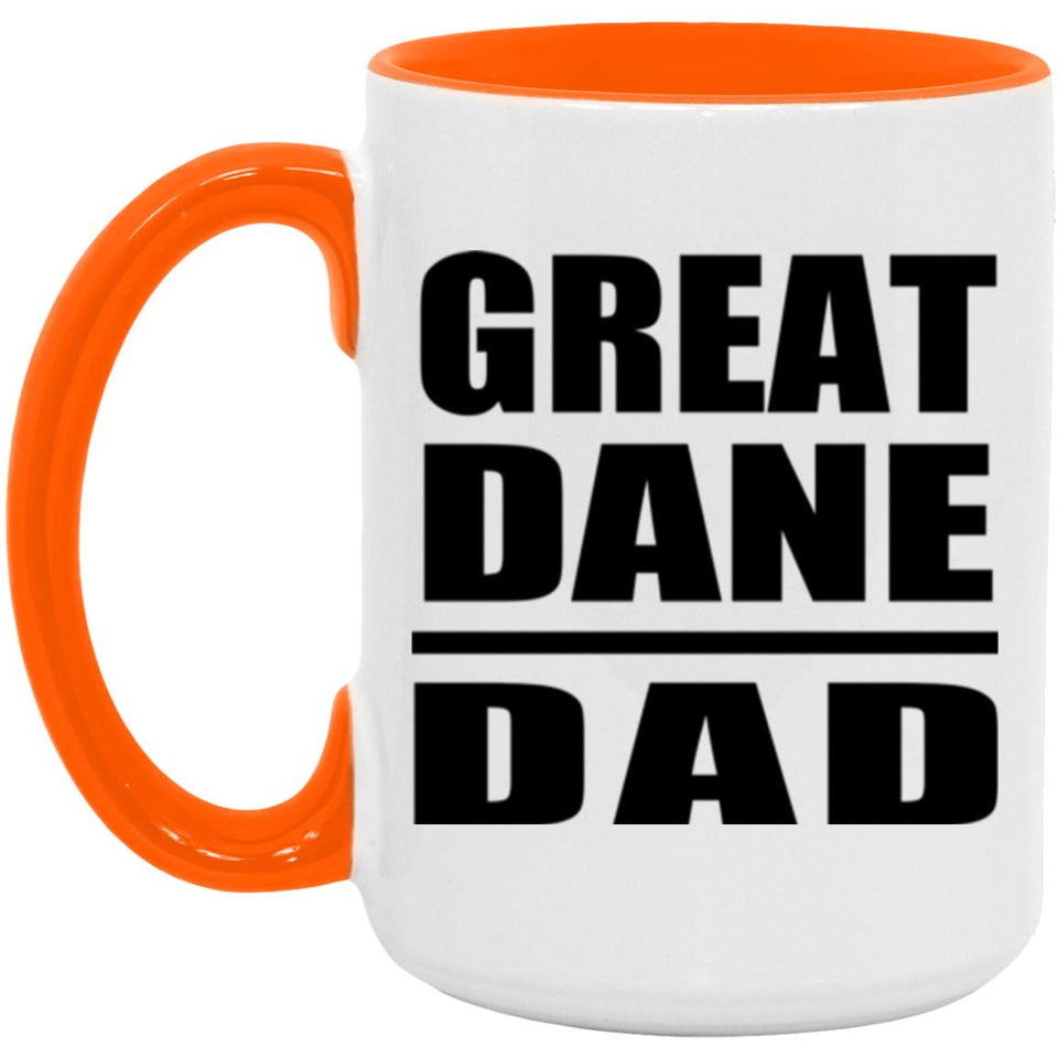 Great Dane Dad - 15oz Accent Mug Orange