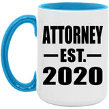 Attorney Established EST. 2020 - 15oz Accent Mug Blue