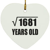 41st Birthday Square Root of 1681 Years Old - Heart Ornament