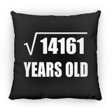 119th Birthday Square Root of 14161 Years Old - Throw Pillow Black