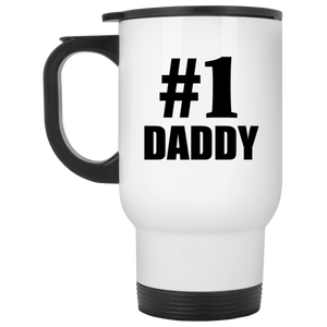 Number One #1 Daddy - White Travel Mug