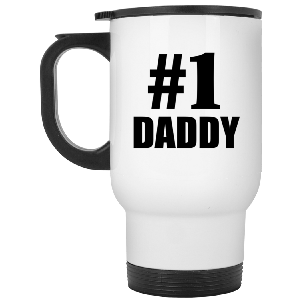 Number One #1 Daddy - White Travel Mug