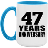 47th Anniversary 47 Years - 15oz Accent Mug Blue