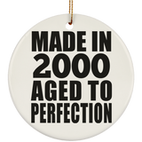 24th Birthday Made In 2000 Aged to Perfection - Circle Ornament