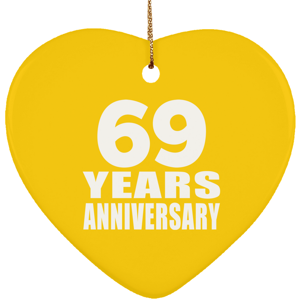 69th Anniversary 69 Years - Heart Ornament