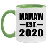 Mamaw Established EST. 2020 - 11oz Accent Mug Green