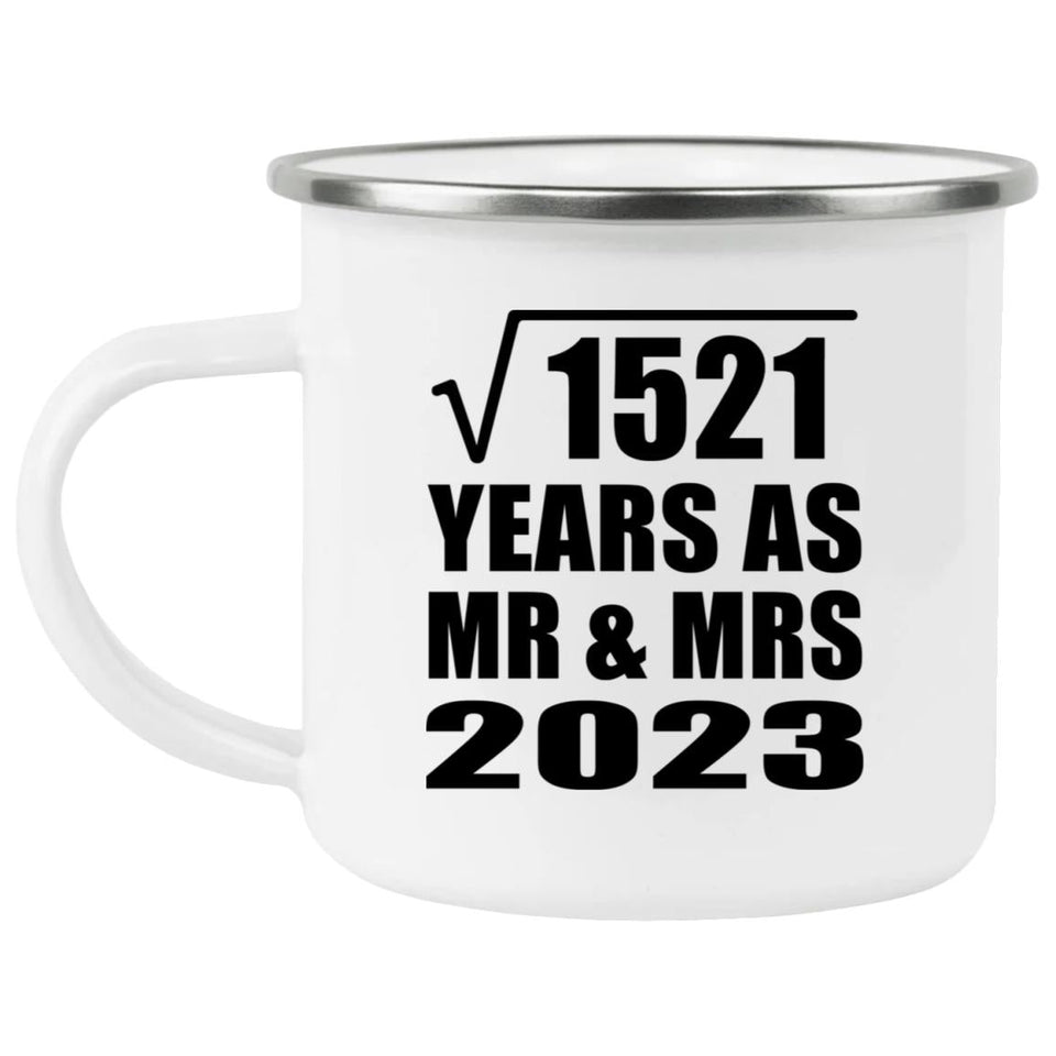 39th Anniversary Square Root of 1521 Years As Mr & Mrs 2023 - 12oz Camping Mug