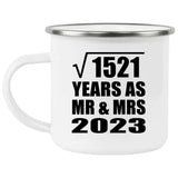 39th Anniversary Square Root of 1521 Years As Mr & Mrs 2023 - 12oz Camping Mug