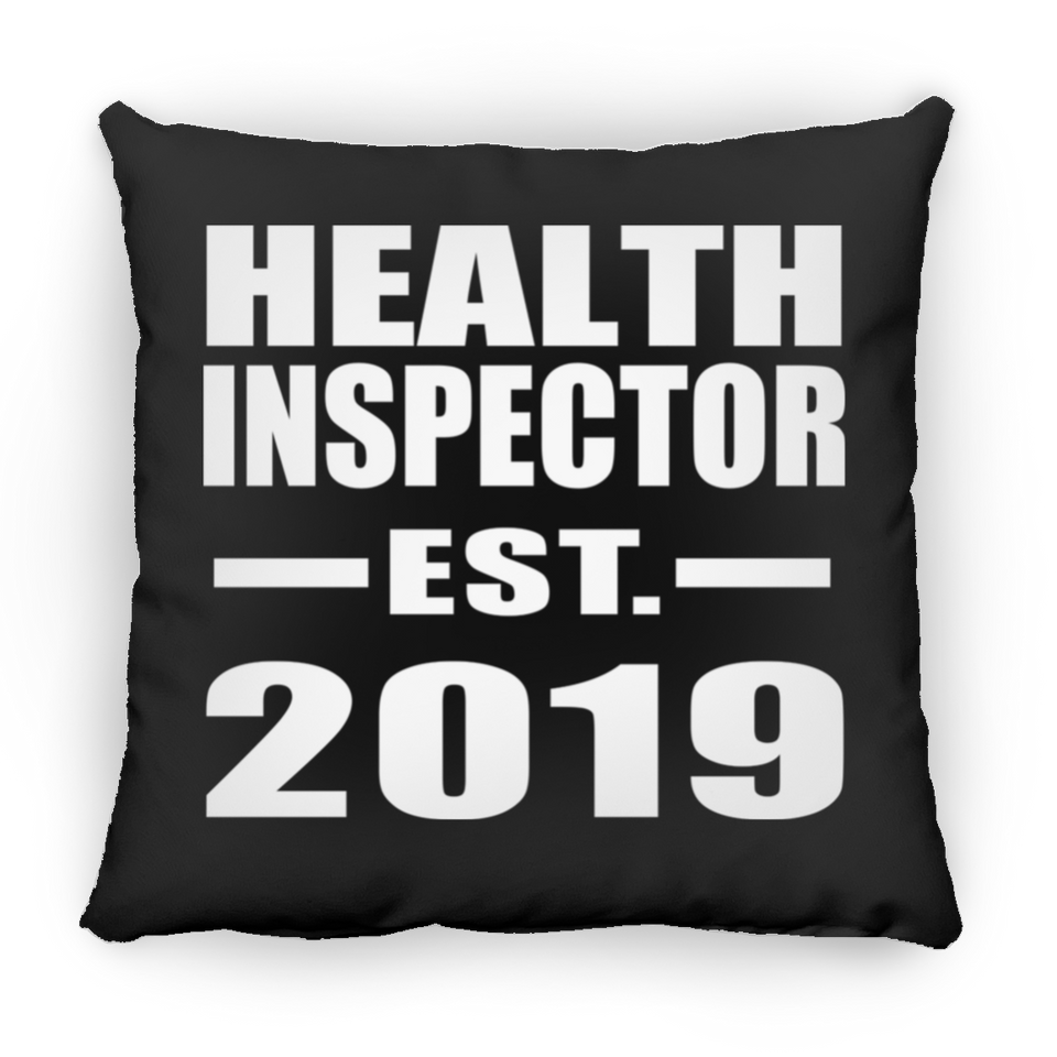 Health Inspector Established EST. 2019 - Throw Pillow Black