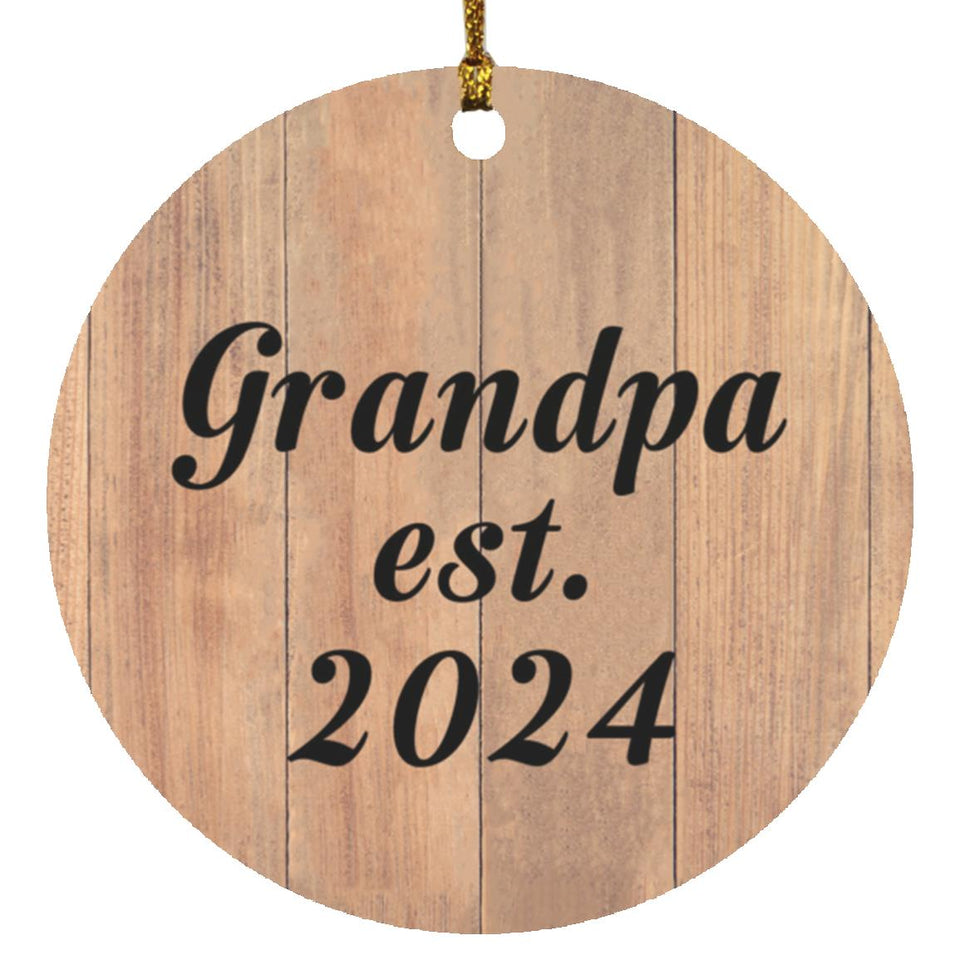 Grandpa Established EST. 2024 - Circle Ornament C