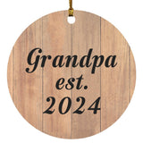 Grandpa Established EST. 2024 - Circle Ornament C