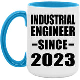 Industrial Engineer Since 2023 - 15oz Accent Mug Blue
