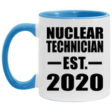 Nuclear Technician Established EST. 2020 - 11oz Accent Mug Blue