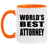 World's Best Attorney - 11oz Accent Mug Orange