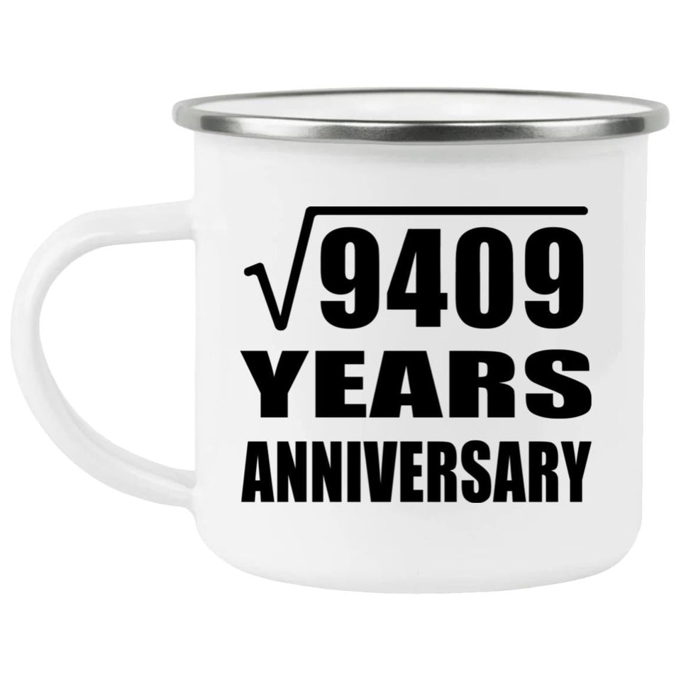 97th Anniversary Square Root of 9409 Years Anniversary - 12oz Camping Mug