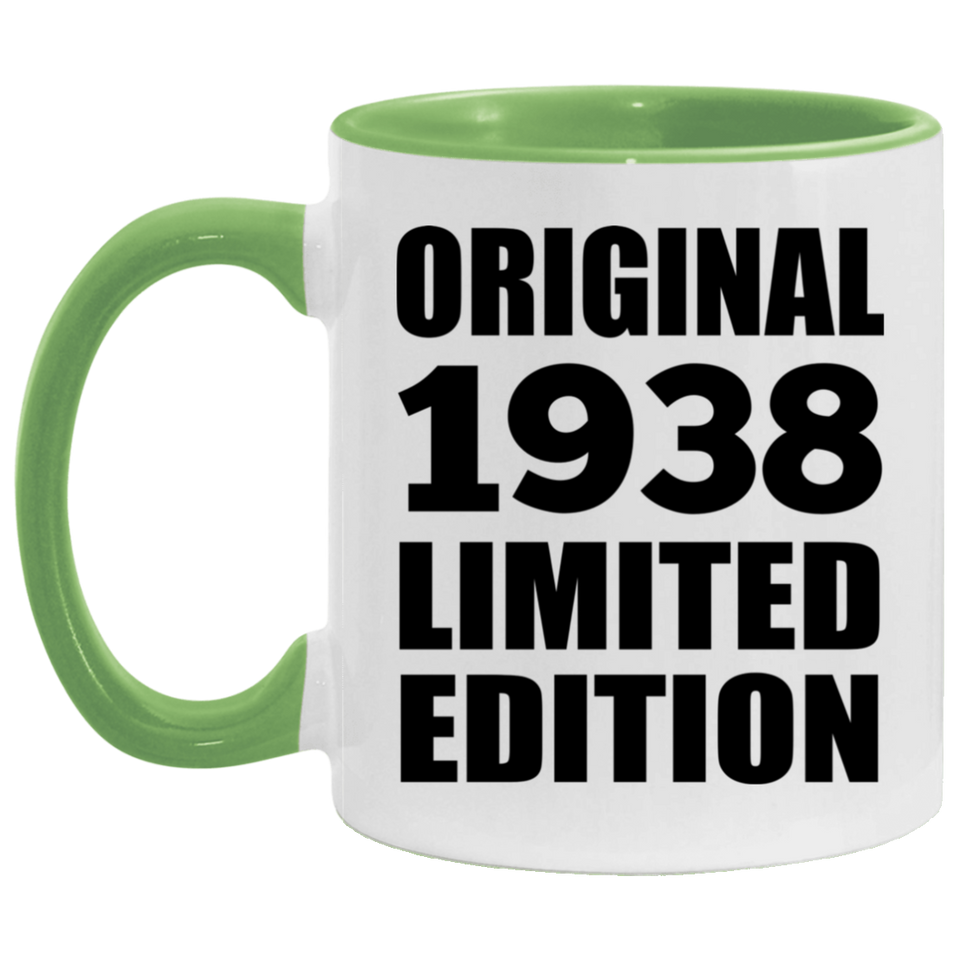 86th Birthday Original 1938 Limited Edition - 11oz Accent Mug Green
