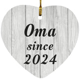 Oma Since 2024 - Heart Ornament F