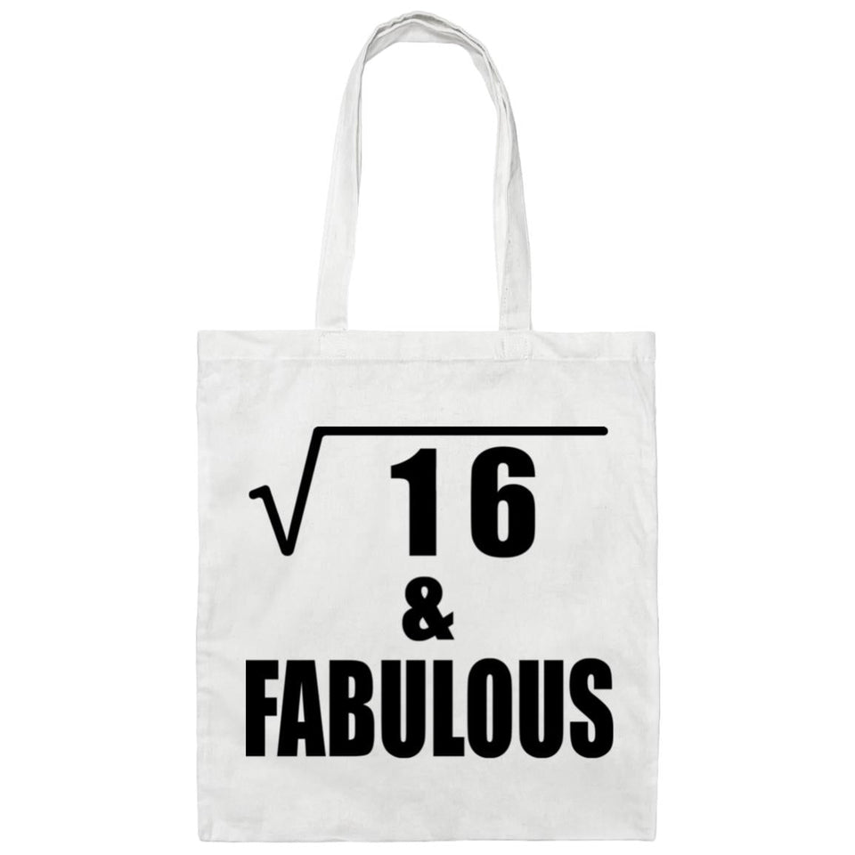 4th Birthday Square Root of 16 & Fabulous - Tote Bag White