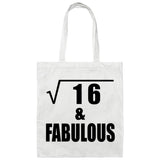 4th Birthday Square Root of 16 & Fabulous - Tote Bag White