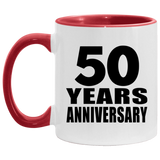 50th Anniversary 50 Years - 11oz Accent Mug Red