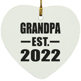 Grandpa Established EST. 2022 - Heart Ornament